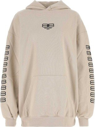 Logo Embroidered Long-Sleeved Hoodie