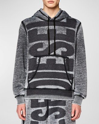 Men's S-Ginn-Hood-L1 Burnout Logo Hoodie