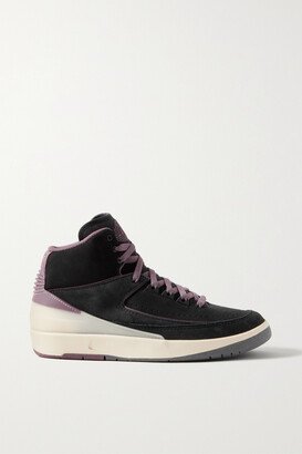 Air Jordan 2 Retro Rubber And Leather-trimmed Suede High-top Sneakers - Black