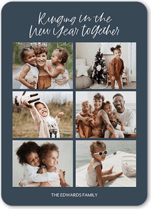 New Year's Cards: Family Photos New Year's Card, Blue, 5X7, New Year, Matte, Signature Smooth Cardstock, Rounded