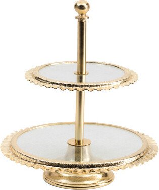 TJMAXX 2 Tiered Gold Tone Stand