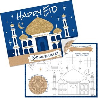 Big Dot Of Happiness Ramadan - Paper Eid Mubarak Coloring Sheets - Activity Placemats - Set of 16