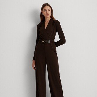 Ralph Lauren Belted Jersey Surplice Jumpsuit