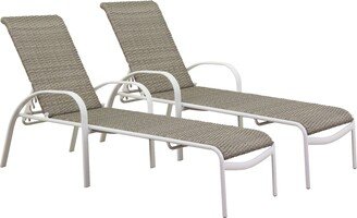 Courtyard Casual Santa Fe Wicker Aluminum Chaise Lounge Price Set of 2