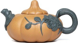 Pumpkin Yixing Clay Handmade Tea Pot With Filter, Chinese Kung Fu Maker Set