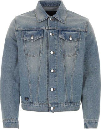 Enamelled Tag Detailed Denim Jacket