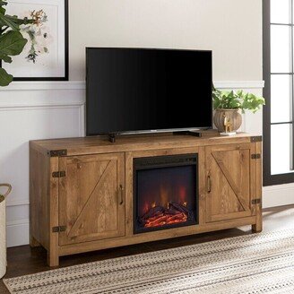 Snake River Décor 58 MDF Rustic Modern Farmhouse Fireplace TV Stand - Barnwood - 58 inches in width