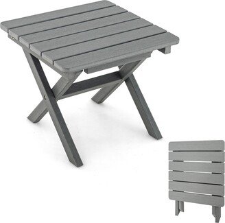 Outdoor Folding Side Table Weather-Resistant HDPE Adirondack Table-AA