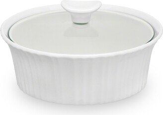 French White 1.5-Qt. Round Casserole with Glass Lid