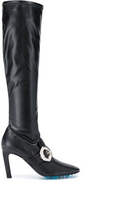 Buckle-Detail Over-The-Knee Boots