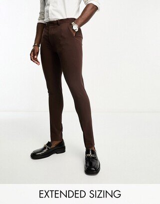 super skinny suit pants in chocolate