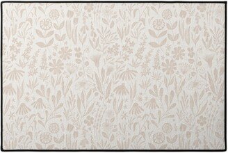 Door Mats: Wildflowers - Tan And Cream Door Mat, Beige