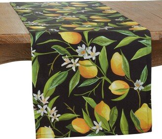 Saro Lifestyle Outdoor Table Runner with Lemon Design, 72