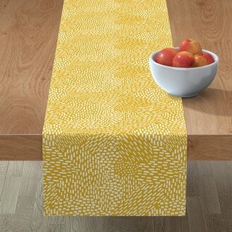 Table Runners: Abstract Brushstrokes Table Runner, 72X16, Yellow