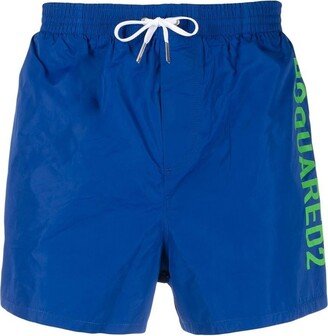 Logo Printed Drawstring Swim Shorts-AR