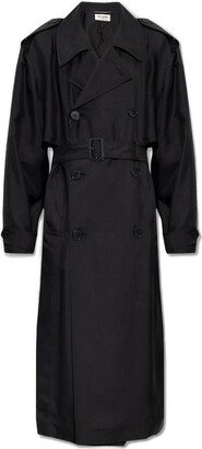 Belted Long-Sleeved Trench Coat