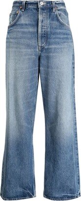 Gaucho mid-rise wide-leg jeans