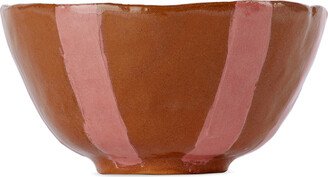 Harlie Brown Studio Terracotta & Pink Stripe Delight Cereal & Dessert Bowl