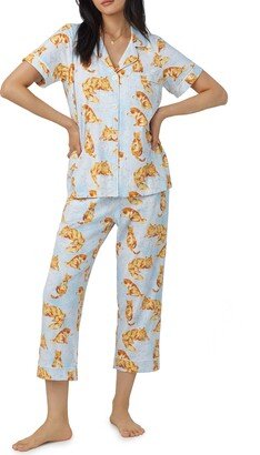 Print Jersey Crop Pajamas