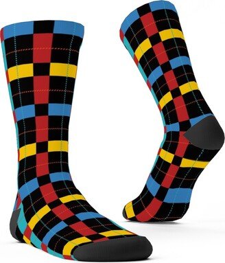 Socks: Pnw Pike Plaid - Multi Custom Socks, Multicolor