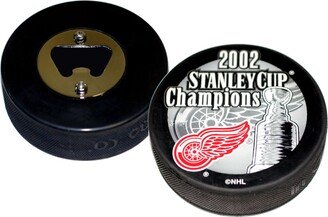 2002 Detroit Red Wings Stanley Cup Champions Hockey Puck Bottle Opener