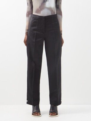 Press-stud Cuff Satin Suit Trousers