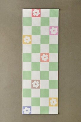 Colorful Flowers Green Check By thespacehouse For Deny Yoga Mat