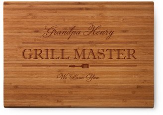 Cutting Boards: Head Grill Master Cutting Board, Bamboo, Rectangle Ornament, White