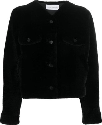 Shearling Button-Up Jacket-AA