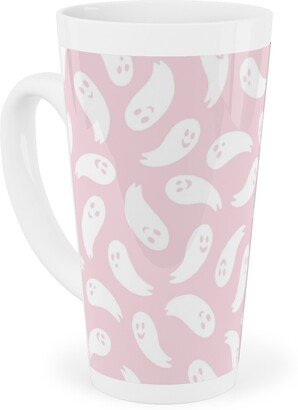 Mugs: Happy Ghosts - Pink Tall Latte Mug, 17Oz, Pink