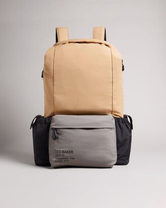 Color Block Backpack in Tan