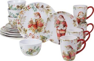 Christmas Story 16pc Dinnerware Set, Service for 4, Multicolored