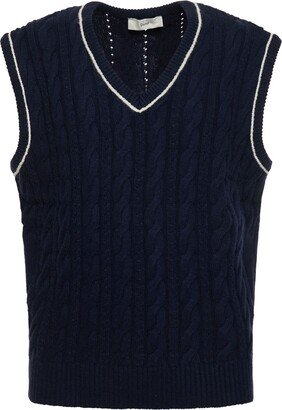 DUNST V-neck cable knit vest