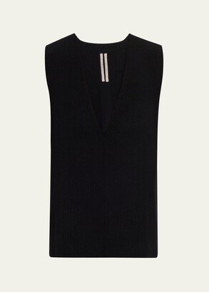 Men's Ribbed Sleeveless V-Neck Top