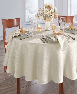 Poinsettia Elegance Jacquard Holiday Tablecloth - 60