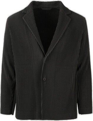 Pleated Single-Breasted Blazer