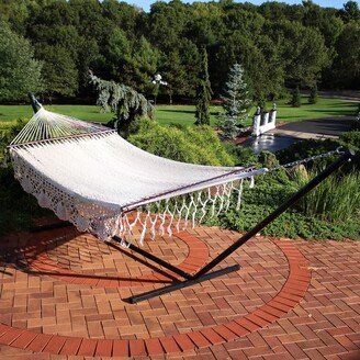 Sunnydaze Decor Sunnydaze Hammock with 15' Stand American DeLuxe Style Mayan - 400-lb. Capacity - Hammock & Stand