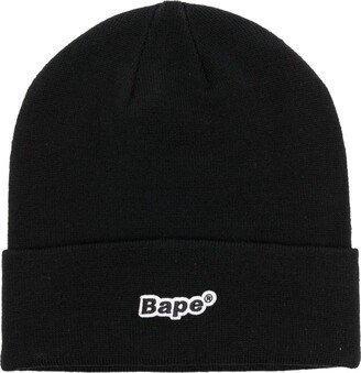 Bape-patch knitted beanie