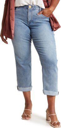 AB Tech High Waist Raw Hem Crop Boyfriend Jeans