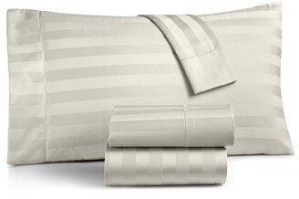 Damask 1.5 Stripe 550 Thread Count 100% Cotton 3-Pc. Sheet Set, Twin Xl, Created for Macy's