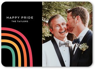 Greeting Cards: Rainbow Arch Pride Month Greeting Card, Black, 5X7, Matte, Signature Smooth Cardstock, Rounded