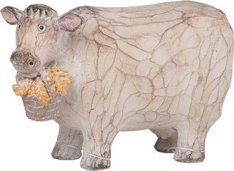 Resin 6 White Spring Rustic Faux Farm Animal Figurine - N/A