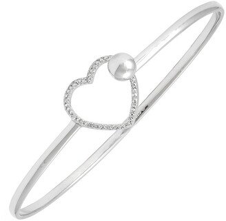 Diamond Select Cuts Silver 0.05 Ct. Tw. Diamond Bangle Bracelet