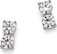 Diamond Double Stud Earrings in 14K White Gold, 0.25 ct. t.w. - 100% Exclusive