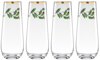 Holiday Stemless 4-piece Flute Set