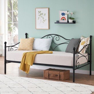 Javlergo Twin Metal Daybed Frame, Sofa Bed Platform with Headboard, No Box Spring Needed