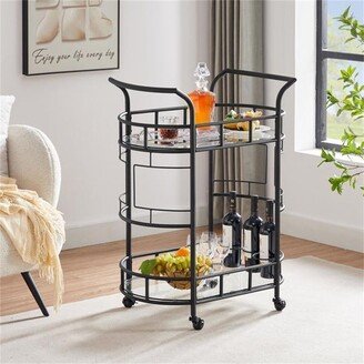 BESTCOSTY Mobile Glass Dining Cart