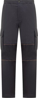 Stitch Detailed Straight-Leg Cargo Pants