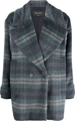 Plaid-Check Wool Coat-AA