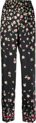 Rose Ombré-print silk trousers